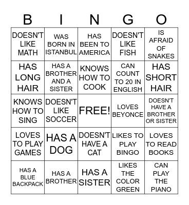 FIND SOMEONE WHO... Bingo Card