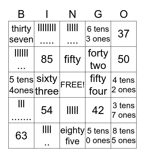 Composing Numbers BINGO Card