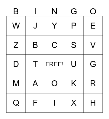 ABC BIngo Card