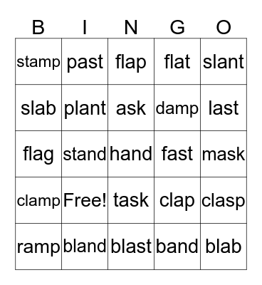 a blends Bingo Card