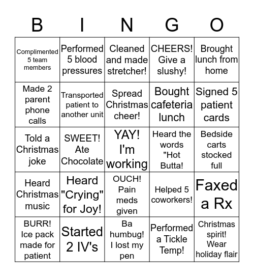 Christmas Bingo Card