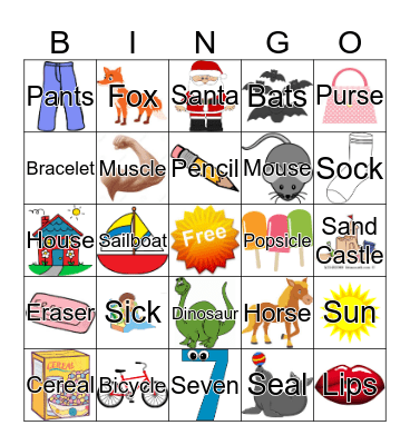 S Bingo Card
