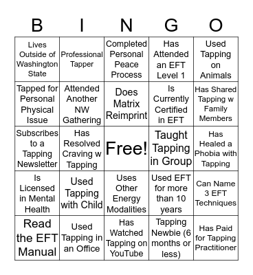 Tapping BINGO Card