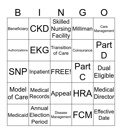 Healthcare Bingo - September 2013 Bingo Card