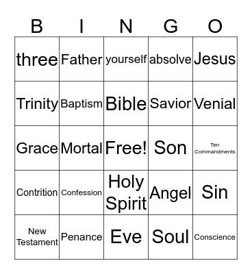 Religious Formation Bingo Card
