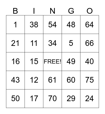 ASHLEY$ BINGO HALL Bingo Card