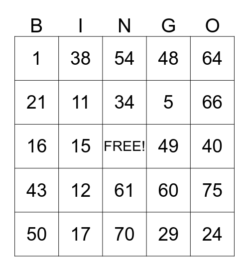 ASHLEY$ BINGO HALL Bingo Card