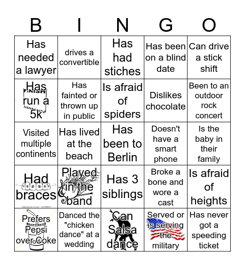 Find someone who....... Bingo Card