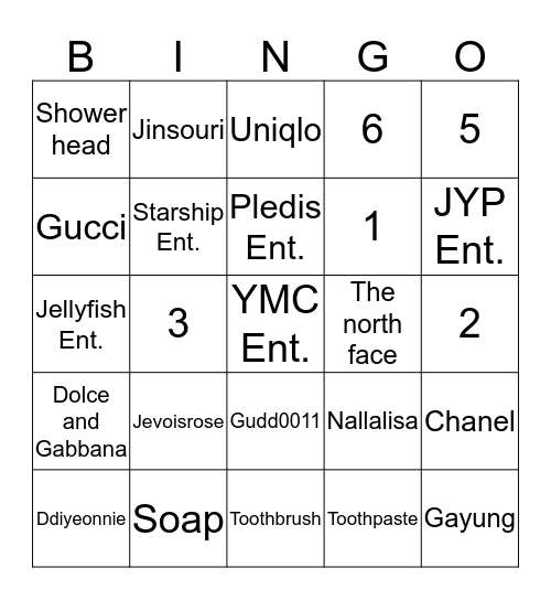 First bingo with notreee Bingo Card