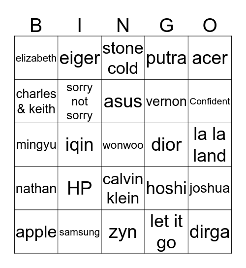 bingo Card