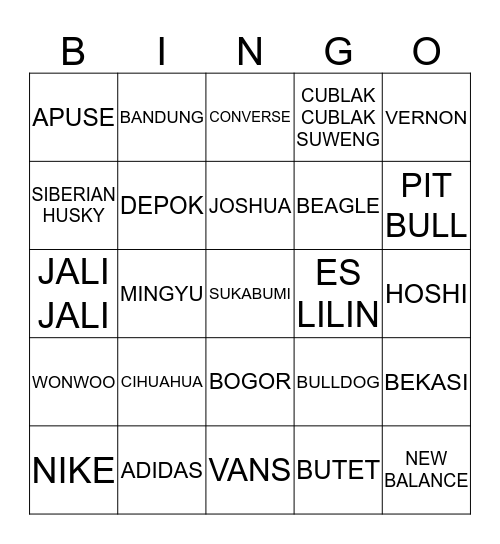 JUNOI Bingo Card