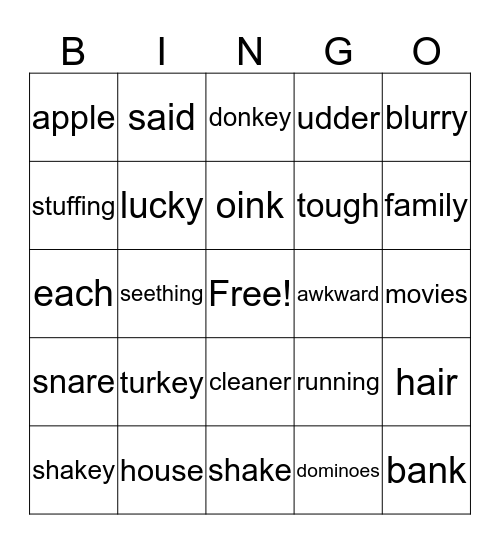 The Three Amigos Bingo Card