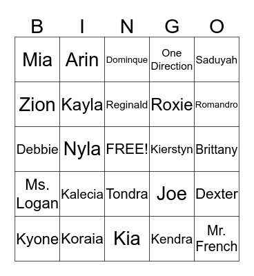 Kalecia's BINGO Card