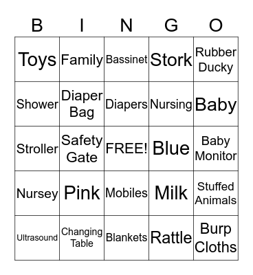 Baby BINGO Card