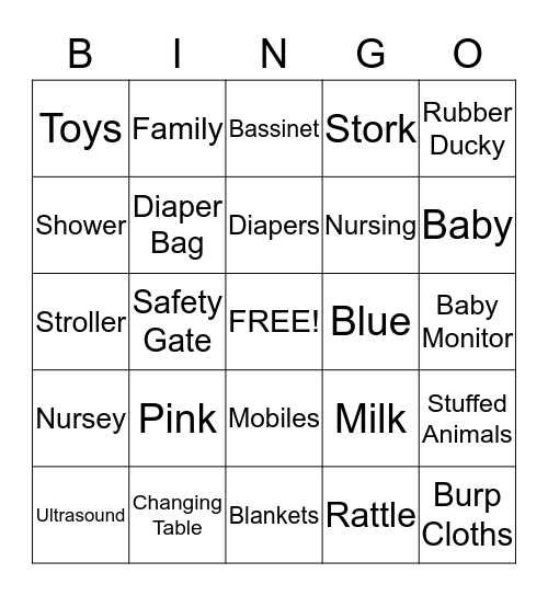 Baby BINGO Card