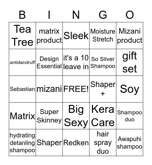 Product Bingo Card