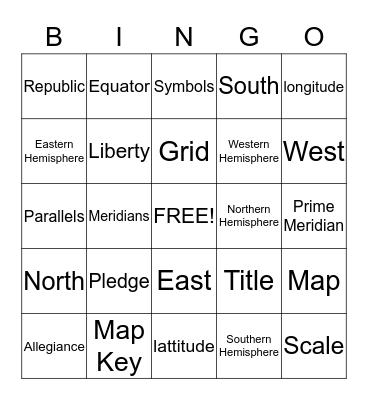 Review Bingo Card