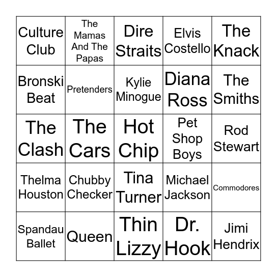 The Big FlamBingo Hootenanny! Bingo Card