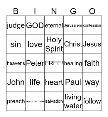 Be faithful, even to the point of death... Bingo Card