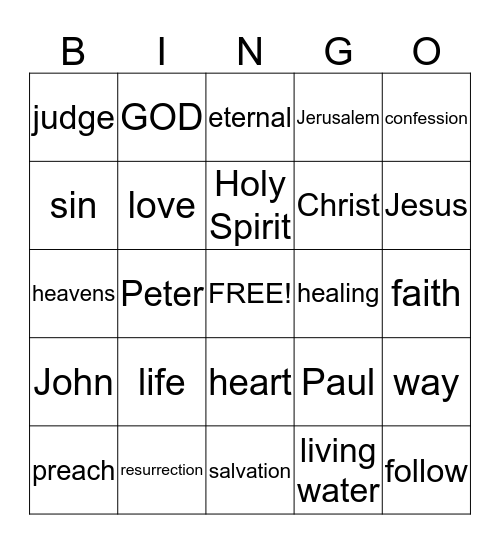 Be faithful, even to the point of death... Bingo Card