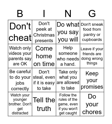 A Scout is Trustworthy Bingo Card