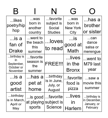 FIND SOMEONE WHO('S)... Bingo Card