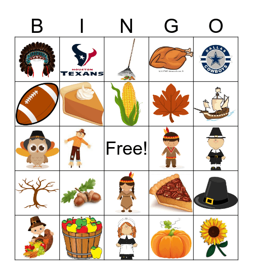 Thanksgiving Bingo Card