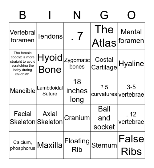 BONEY BINGO Card