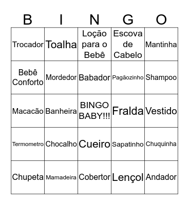 Bingo Baby da Isabella Bingo Card