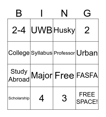 North Star Bingo Card