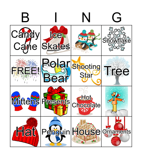 Winter Wonderland Bingo Card