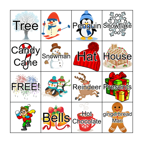 Winter Wonderland Bingo Card