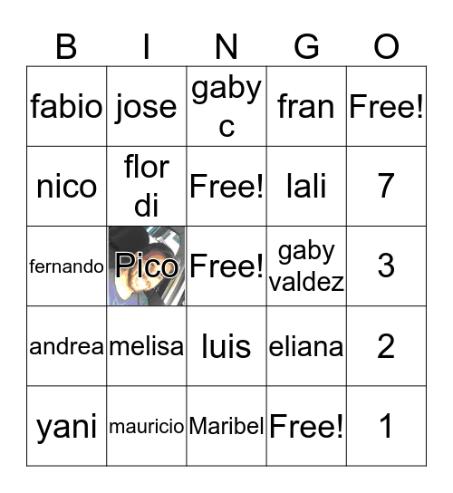 Bingo Psicométrico Bingo Card
