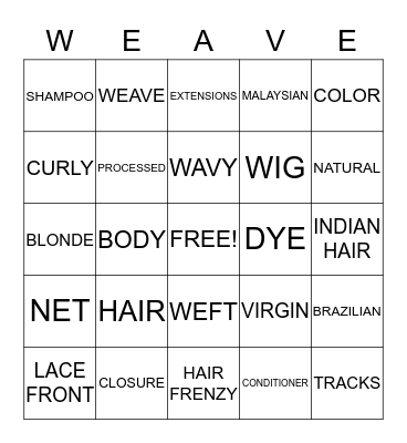 THEE HAIR PARTY Bingo Card