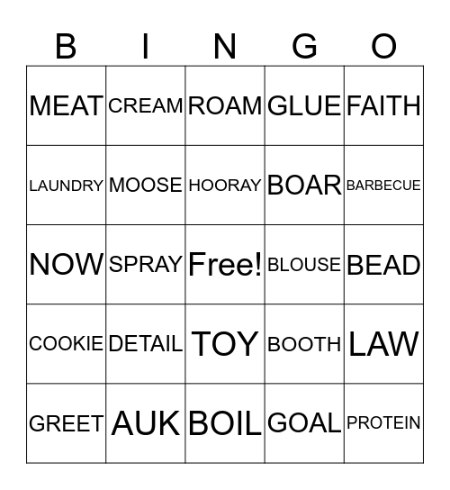 Listen to the vowel team. Select the word that has the sound of the vowel team Bingo Card