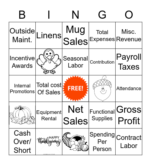 Profit And Loss Class 101 Bingo Card