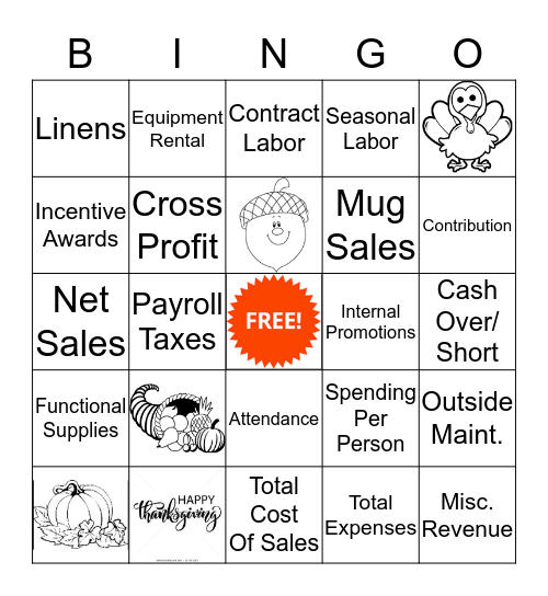 Profit And Loss Class 101 Bingo Card