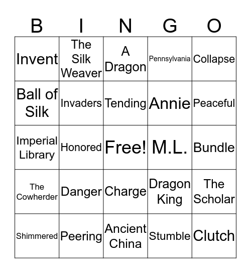 Day of the Dragon King Bingo Card
