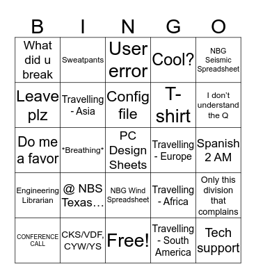 One Last Time Bingo Card