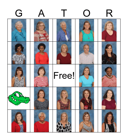 Gator Faculty Face Bingo! Bingo Card