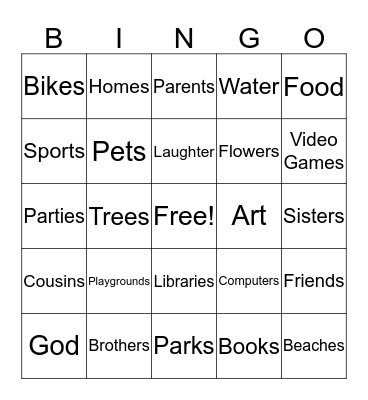 Thanksgiving Bingo Card