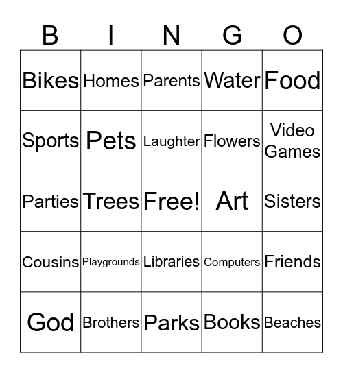 Thanksgiving Bingo Card