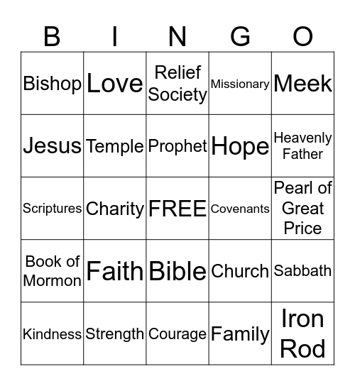 FHE FUN TIME Bingo Card