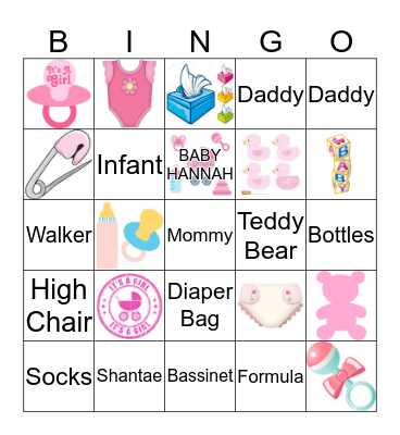 Baby Shower Bingo Card