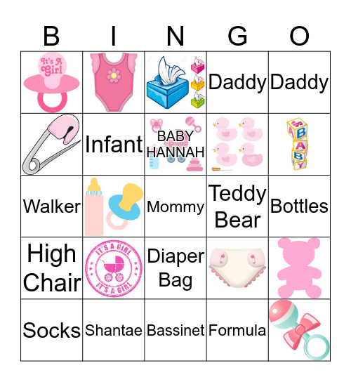 Baby Shower Bingo Card