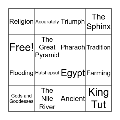 Ancient Egypt Bingo Card