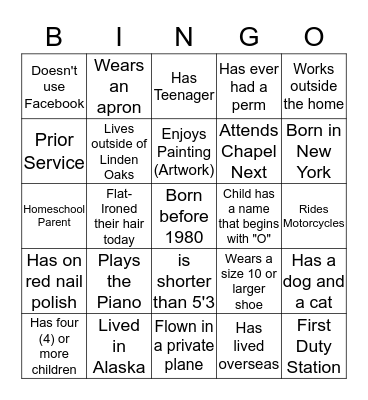 PWOC September Bingo Card