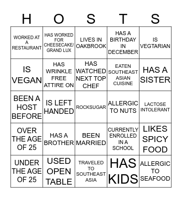 ROCKSUGAR Bingo Card