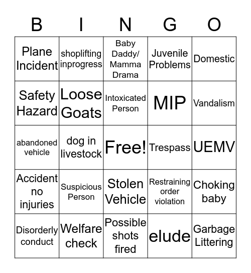 Front Desk  Bingo Card