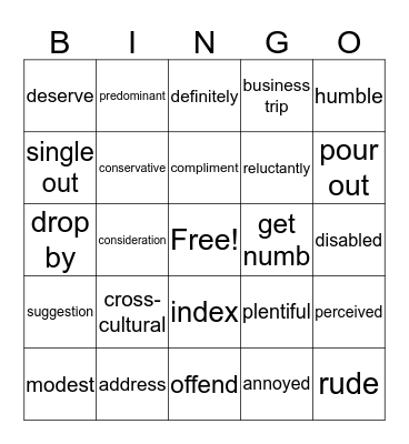 Ask Dr. Culture Bingo Card